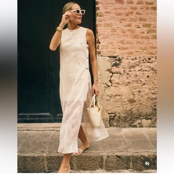 NWT ANTONIO MELANI x MG Style Blake Soutache Round Neck Sleeveless Shift Dress - Picture 3 of 6